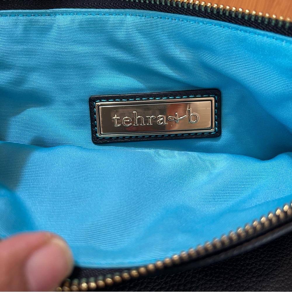 Multicolor Studded Black Leather Clutch - Picture 8 of 11